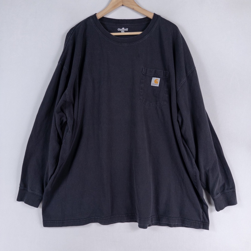 Carhartt Dearborn Loose Long Sleeve T Shirt Mens 3XL Black Pocket 100% Cotton